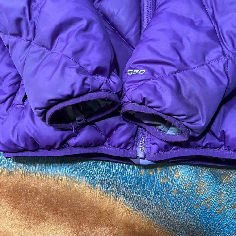 North Face 550 down hooded puffer jacket size L 14-16